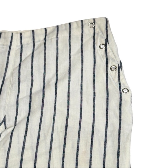 Chico’s Casual Workwear Vacation 100% Linen Travel Striped Wide-Leg Pants - Picture 2 of 13